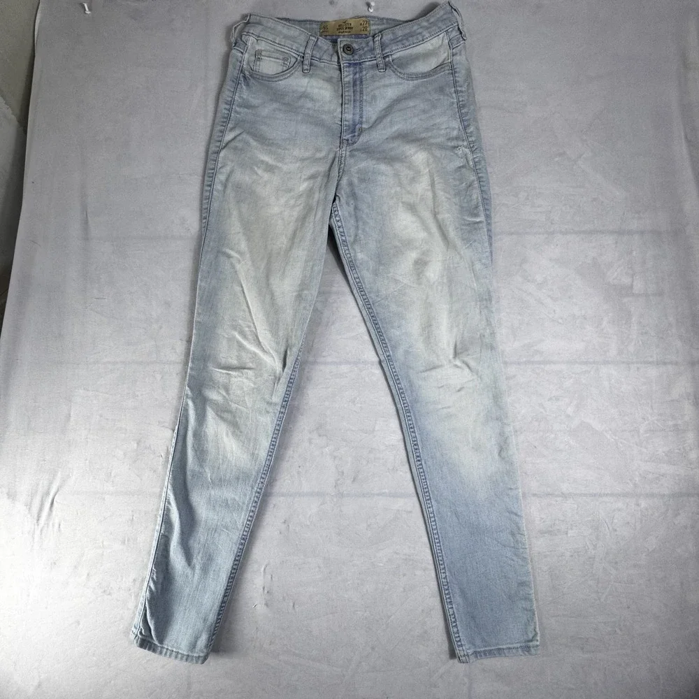 Hollister Womens Super‎ Skinny Jeans Light Blue 5-Pockets High Rise Slim Fit 5S
